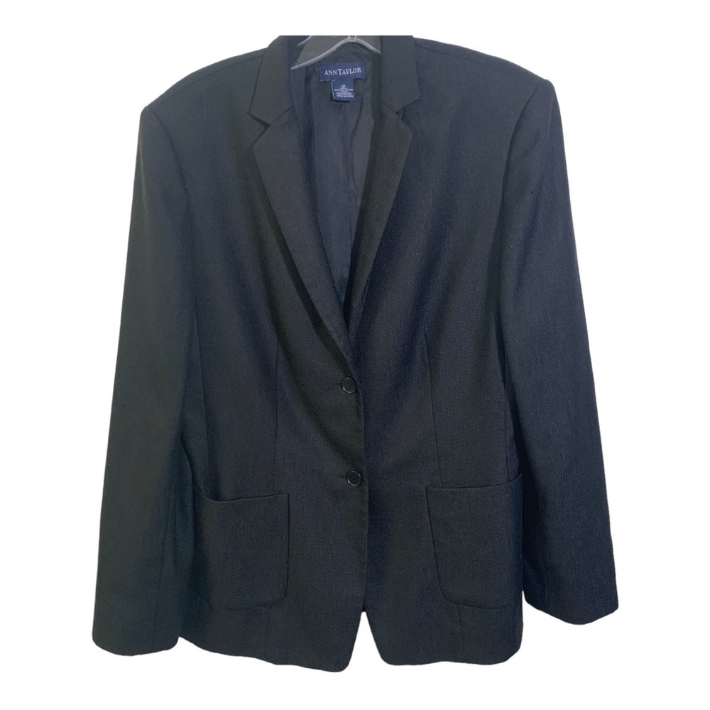Ann Taylor Womens Black Lined Blazer Size 10